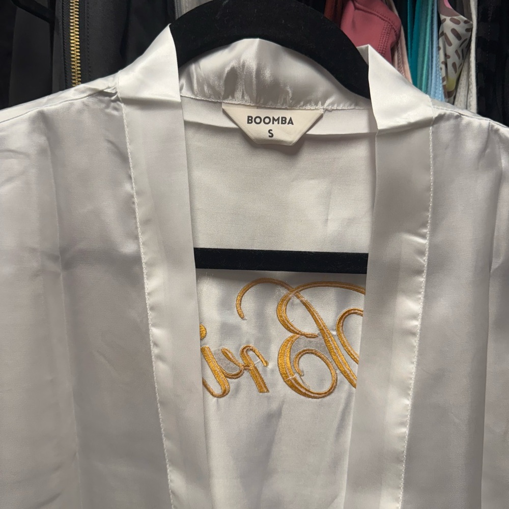 White Satin Bride Robe - Picture 3 of 3